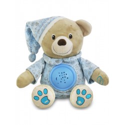 Plyšový usínáček medvídek s projektorem Baby Mix modrý, Modrá