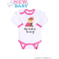 Body s potiskem New Baby Když nespím já, tak ani vy, Růžová, 62 (3-6m)