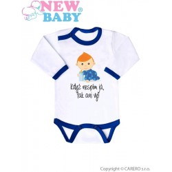 Body s potiskem New Baby Když nespím já, tak ani vy, Modrá, 62 (3-6m)