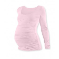 Těhotenské triko JOHANKA s dlouhým rukávem - sv. růžová