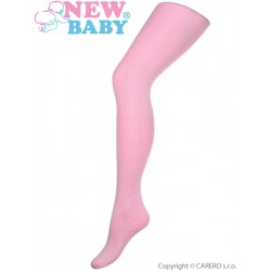 Dětské bavlněné punčocháče 3D New Baby světle růžové s puntíky, Růžová, 116 (5-6 let)