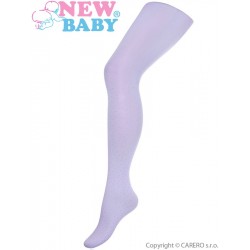 Bavlněné punčocháče 3D New Baby světle fialové s puntíky, Fialová, 140 (9-10 let)