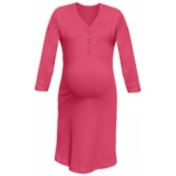 Těhotenská, kojící noční košile PAVLA 3/4 - lososově růžová