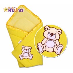 Zavinovačka TEDDY BEAR Baby Nellys - velur - žlutá