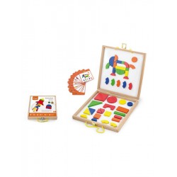 Dřevěný kufřík s magnetickými kostkami pro děti Viga, Multicolor