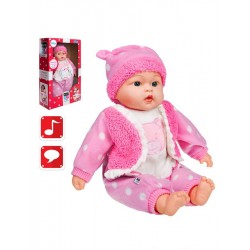Mluvící a zpívající dětská panenka PlayTo Marika 46 cm, Růžová