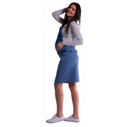 Těhotenské šaty/sukně s láclem - modré