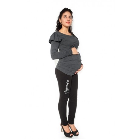Těhotenské tepláky,kalhoty MOM life - černé