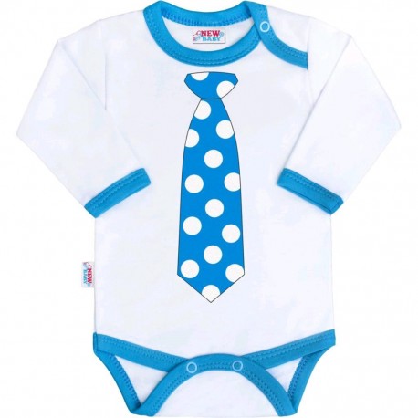 Body s potiskem New Baby s tyrkysovou kravatou, Tyrkysová, 80 (9-12m)