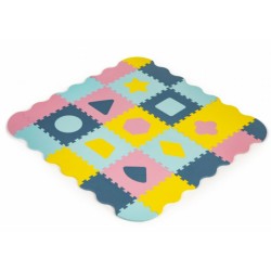 ECO TOYS Dětské pěnové puzzle 121,5x121,5cm, hrací deka, podložka na zem Tvary, 37 dílů