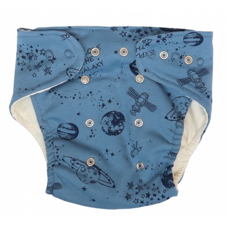 Mamatti Látková plenka EKO sada - kalhotky + 2 x plenka, Vesmír, vel. 3 - 8 kg modrá
