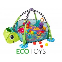 Vzdělávací hrací deka s 30 míčky ECO TOYS - Želvička