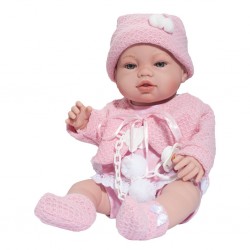 Luxusní dětská panenka-miminko Berbesa Nela 43cm, Růžová