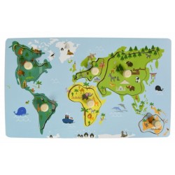 Adam Toys Edukační vkládačka s úchyty - Mapa Světa