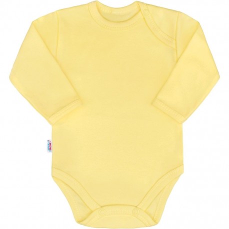 Kojenecké body s dlouhým rukávem New Baby Pastel žluté, Žlutá, 68 (4-6m)