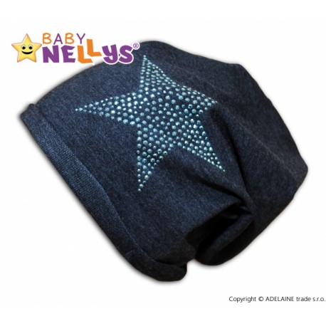Bavlněná čepička Baby Nellys ® - Hvězdička modrá