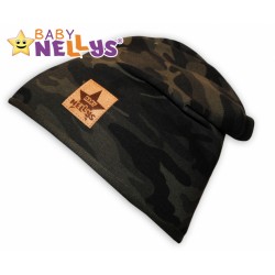 Bavlněná čepička Army Baby Nellys ® - zelená, 48-52