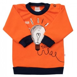 Kojenecké bavlněné tričko New Baby skvělý nápad, Oranžová, 56 (0-3m)