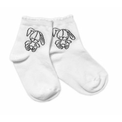 Baby Nellys Bavlněné ponožky Cutte Bunny - bílé