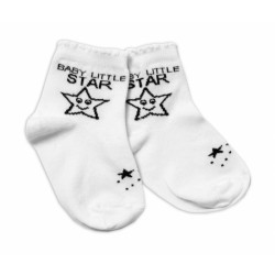 Baby Nellys Bavlněné ponožky Baby Little Star - bílé