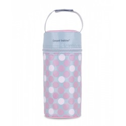 Termobox na kojeneckou láhev - puntíky růžové