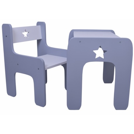 Sada nábytku Star - Stůl +2 x  židle - šedá s bílou