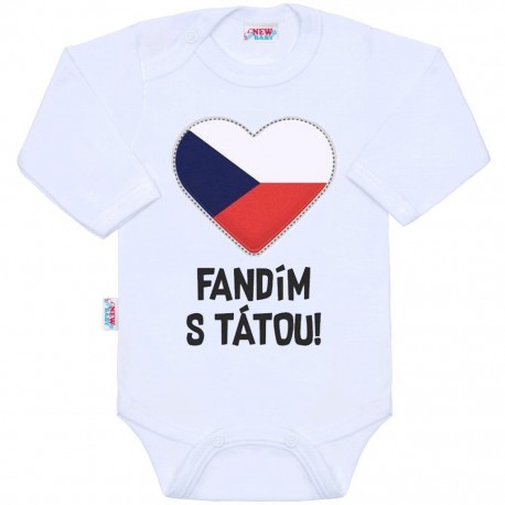 Body s potiskem New Baby Fandím s tátou bílé, Bílá, 56 (0-3m)