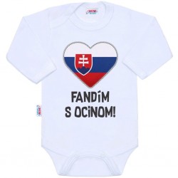 Body s potiskem New Baby Fandím s ocinom bílé, Bílá, 56 (0-3m)