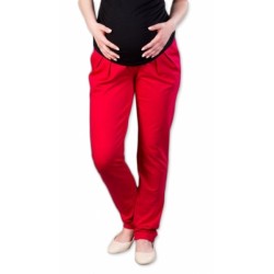 Těhotenské kalhoty/tepláky Gregx, Awan s kapsami - červené