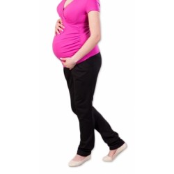 Těhotenské kalhoty/tepláky Gregx,  Awan s kapsami - černé