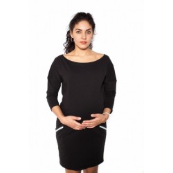 Be MaaMaa Těhotenská šaty Bibi - černé - L