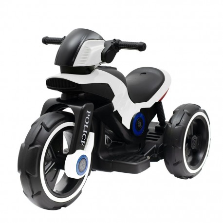 Dětská elektrická motorka Baby Mix POLICE bílá, Bílá