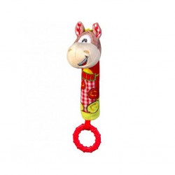 Plyšová pískací hračka s kousátkem Baby Ono koník, Červená