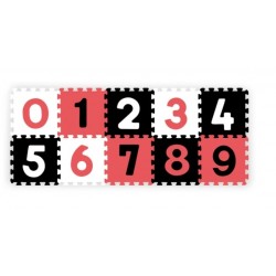 BabyOno Pěnové puzzle - Čísla, 10ks, černá/červená/bílá