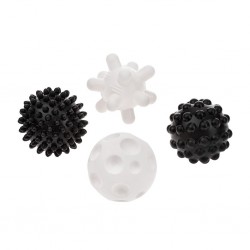 Sada senzorických hraček Akuku balónky 4ks 6 cm černobílé, Dle obrázku