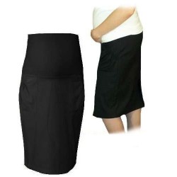 Těhotenská sportovní sukně s kapsami - černá