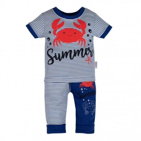 Kojenecké tričko s krátkým rukávem a tepláčky New Baby Summer, Modrá, 62 (3-6m)