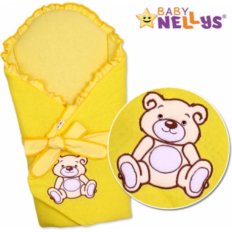 Zavinovačka s výztuží TEDDY BEAR Baby Nellys - jersey - krémově/žlutá