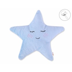 Baby Nellys Dekorační polštářek s chrastítkem Hvězdička - modrá