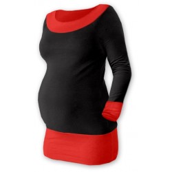 Těhotenska tunika DUO - černá/červená
