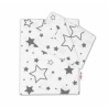 2-dílné bavlněné povlečení - Šedé hvězdy a hvězdičky - bílý