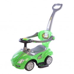 Dětské odrážedlo s vodící tyčí 3v1 Baby Mix Mega Car zelené, Zelená