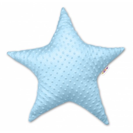 Dětský dekorační polštář Baby Nellys, hvězdička - minky modrý