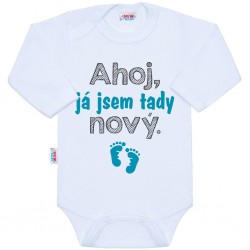 Body s potiskem New Baby Ahoj, já jsem tady nový., Tyrkysová, 50