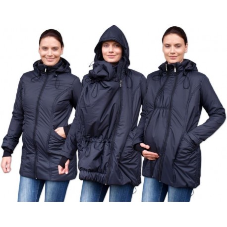 Zimní bunda pro těhotné/nosící - vyteplená, černá