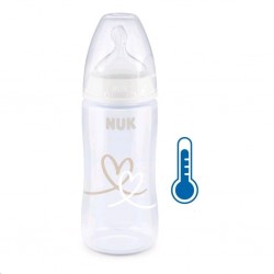 Kojenecká láhev NUK FC+Temperature Control 300 ml BOX-Flow Control savička white, Bílá