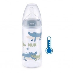 Kojenecká láhev NUK FC+Temperature Control 300 ml BOX-Flow Control savička blue, Modrá