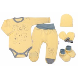 5-ti dílná soupravička do porodnice Baby Little Star - žlutá