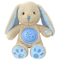 Plyšový usínáček králíček s projektorem Baby Mix modrý, Modrá