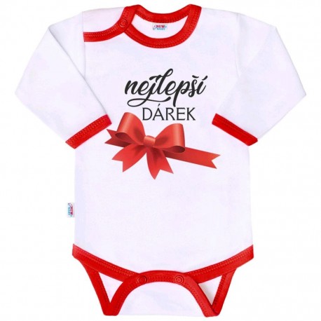 Body s potiskem New Baby nejlepší DÁREK, Červená, 80 (9-12m)